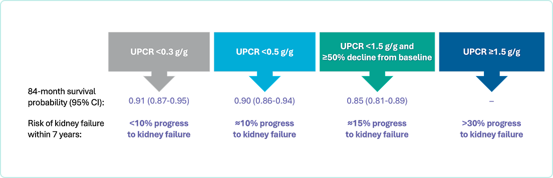 PARASOL: Proteinuria response thresholds and risk of kidney failure